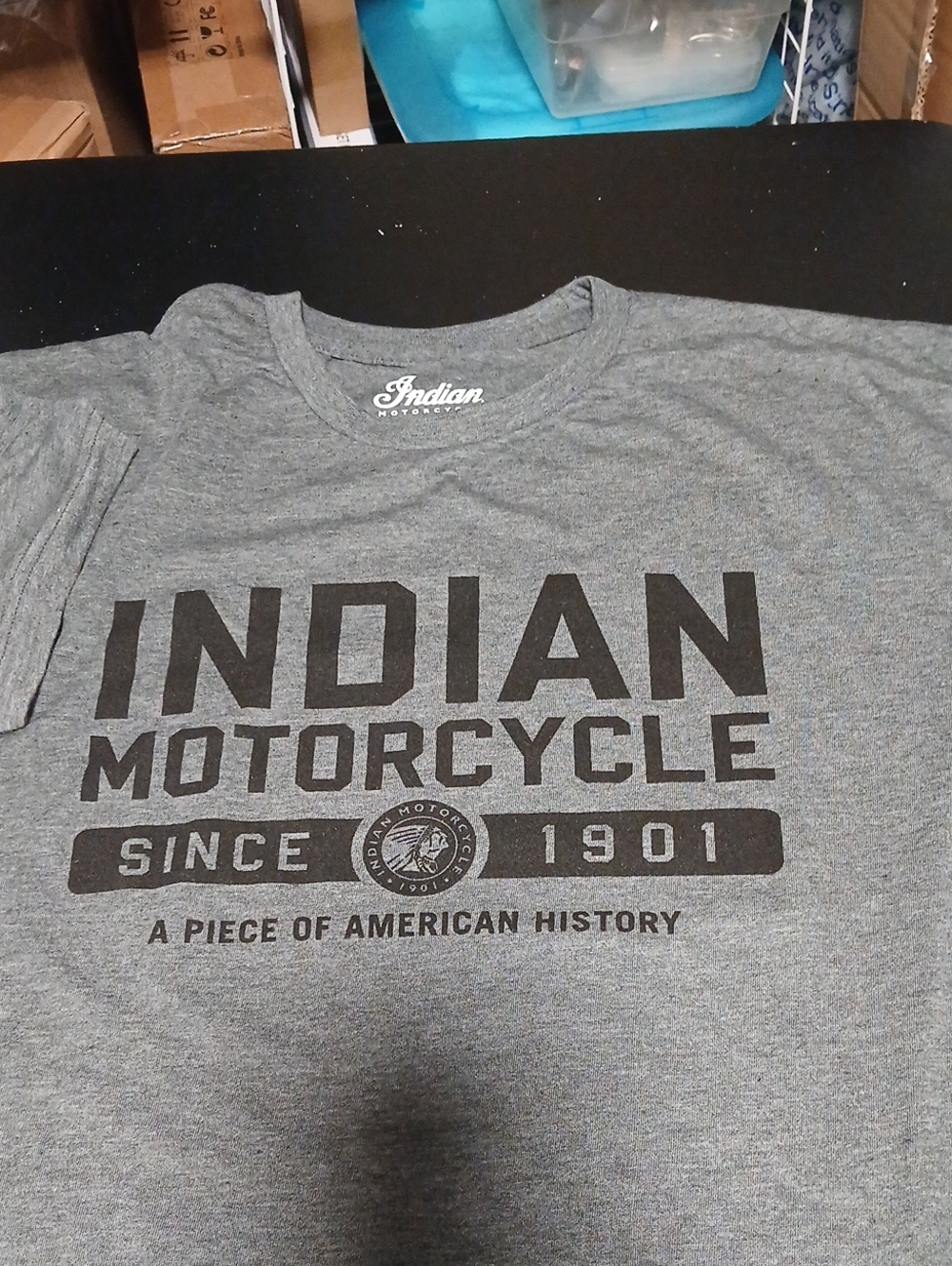 Indian Motorcycle Men's Gray Logo Short Sleeve Tee - Heritage Graphic